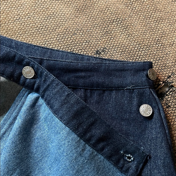 Vici Stylish patchwork Denim skirt side‎ zip front button asymmetrical size L - Picture 10 of 12